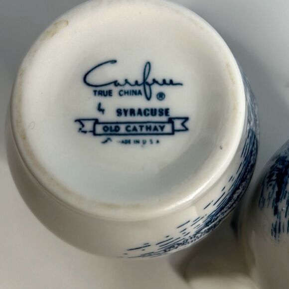 Syracuse China Carefree Old Cathay Sugar Bowl and Creamer Set - Picture 5 of 7